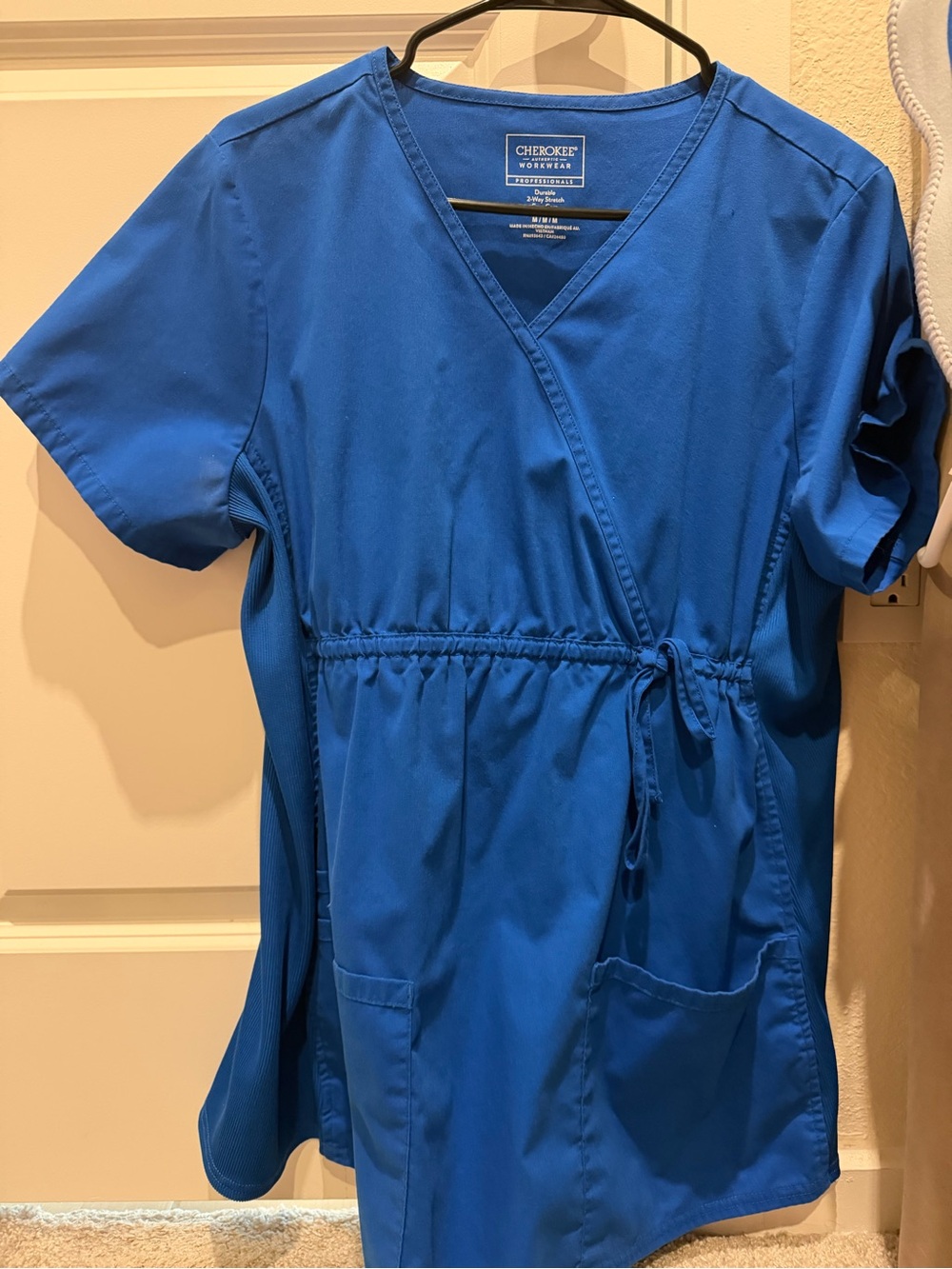 Cherokee Women’s Royal Blue Wrap Tunic with Tie Waist
